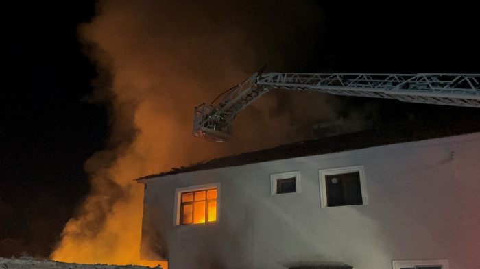 Düzce'de 2 ev ve odunluk alev alev yandı