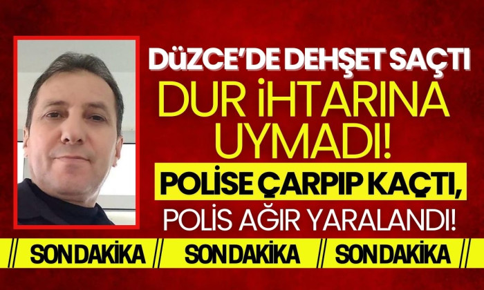 Dur ihtarına uymadı polise çarpıp kaçtı, polis ağır yaralandı