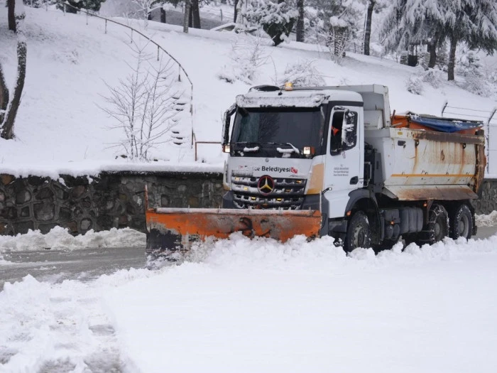 D&uuml;zce'de kar yağışı etkisini g&ouml;steriyor