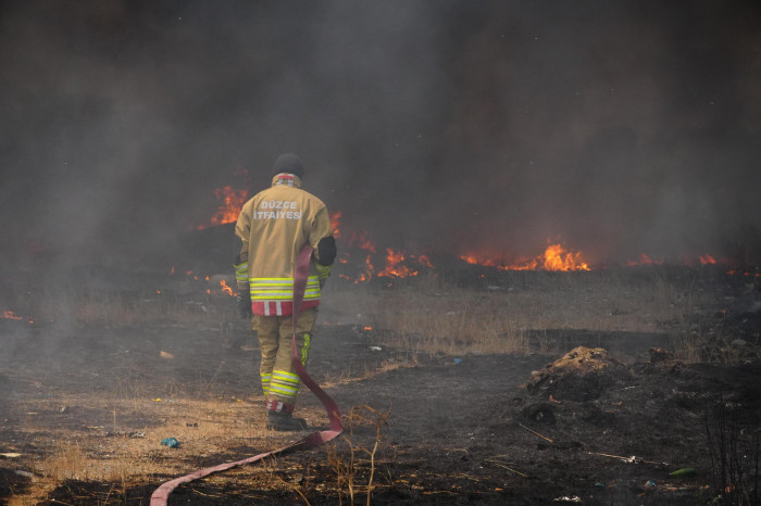 Düzce yangında felaketin eşiğinden dönüldü