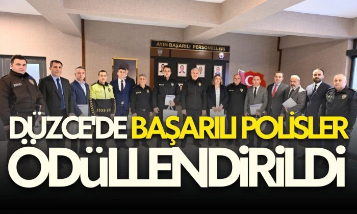 D&uuml;zce'de başarılı polisler &ouml;d&uuml;llendirildi