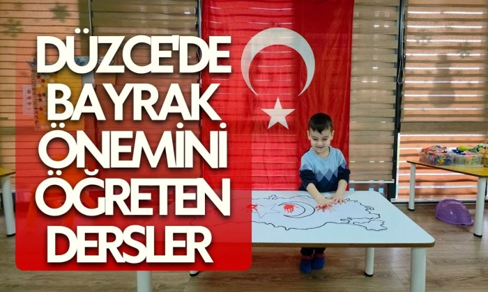 D&uuml;zce Minikleri Bayrakla Coştu Etkinlik