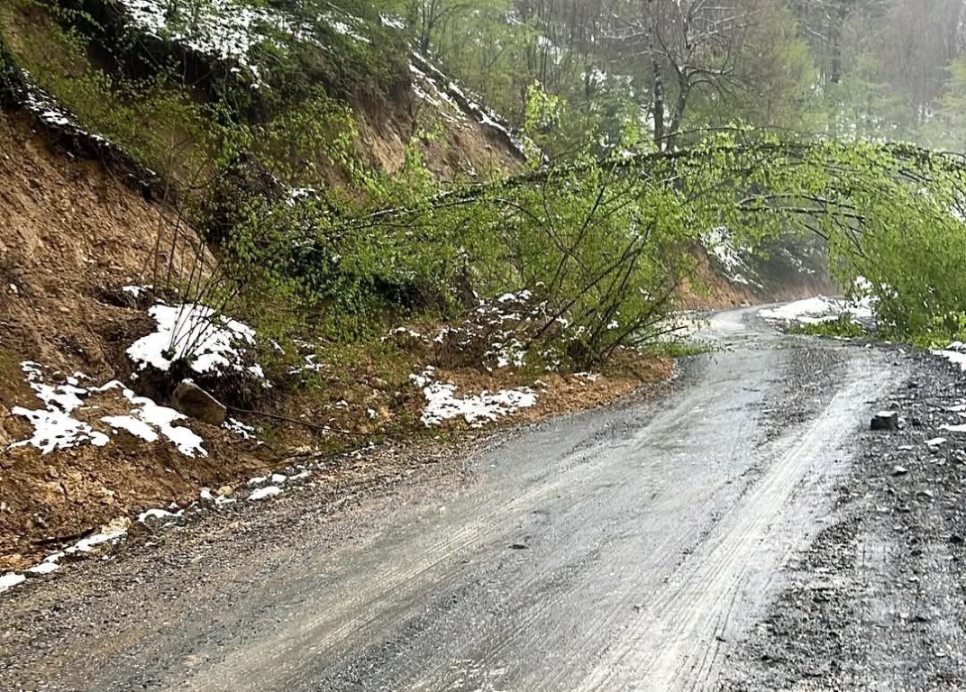 Samandere Şelalesi yolunda heyelan!