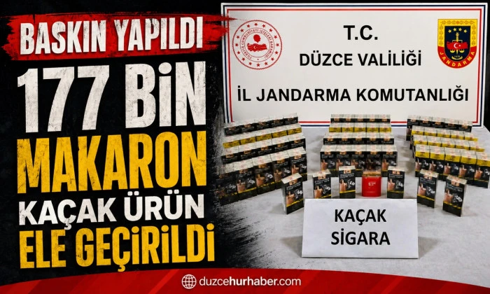 D&uuml;zce'de 177 bin 400 makaron ele ge&ccedil;irildi