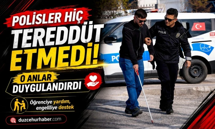&Ouml;ğrencileri sınava yetiştirmeye &ccedil;alıştılar, g&ouml;rme engelli sandıkları vatandaşa yardımcı oldular