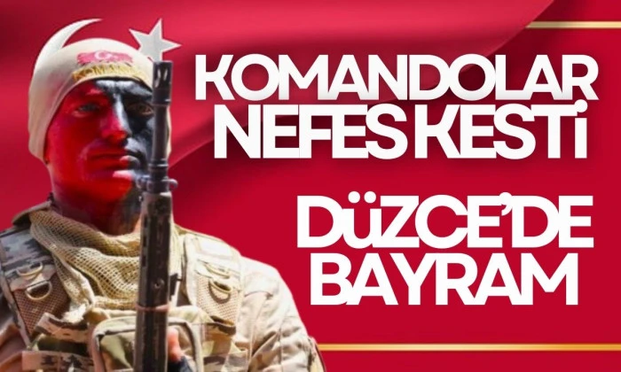 D&uuml;zce'de Komandoların g&ouml;sterisi coşkuyla izlendi