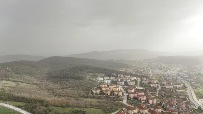 Toz bulutu havadan g&ouml;r&uuml;nt&uuml;lendi