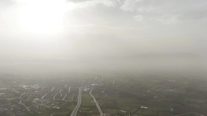 Toz bulutu havadan g&ouml;r&uuml;nt&uuml;lendi