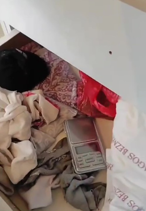 Polis koçbaşı ile kapıyı kırıp girdiği evde narkotik köpeği ile arama yaptı