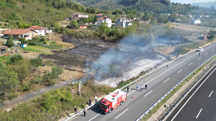 Yangın evlere sıçramadan söndürüldü