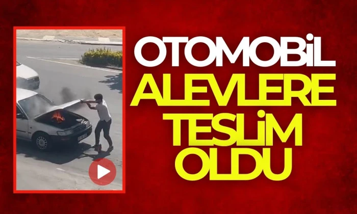 Düzce'de Yanan otomobili duyarlı vatandaşlar söndürdü