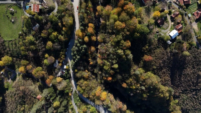 Samandere Şelalesi sonbahar renkleriyle ziyaretçilerini ağırlıyor