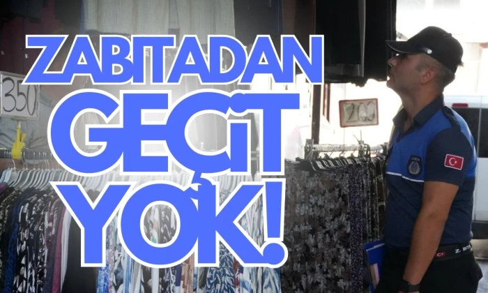 D&uuml;zce'de Zabıta ekipleri kaldırım işgaline ge&ccedil;it vermiyor