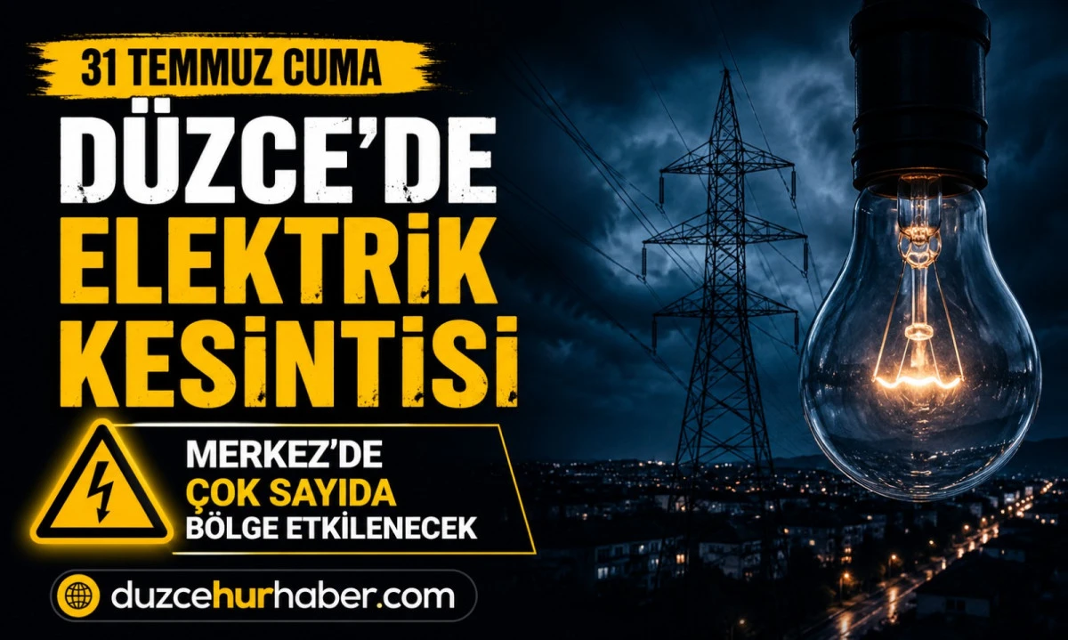 31 Temmuz'da D&uuml;zce'de elektrik kesintisi uygulanacak b&ouml;lgeler
