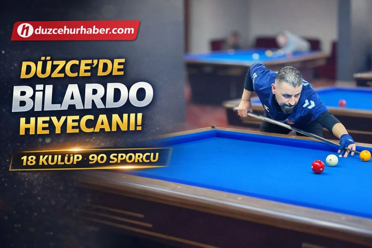 4 İlden 90 Sporcu D&uuml;zce&rsquo;de Yarıştı! Bilardo Ligi Nefes Kesti