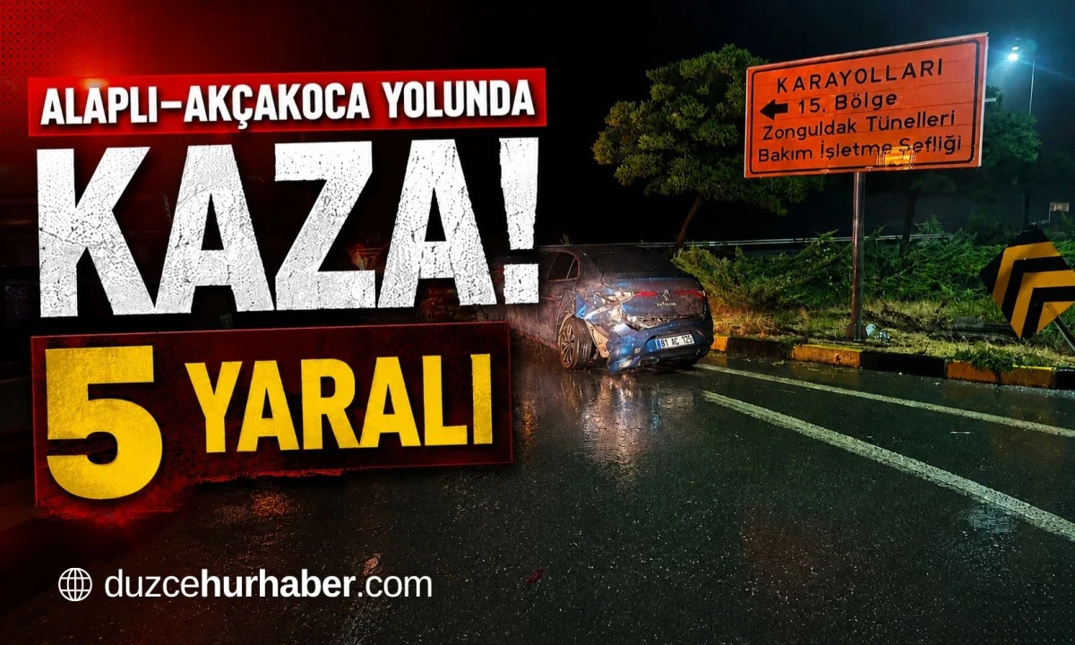 Alaplı'da Feci Kaza: Takla Atan Otomobilde 5 Kişi Yaralandı