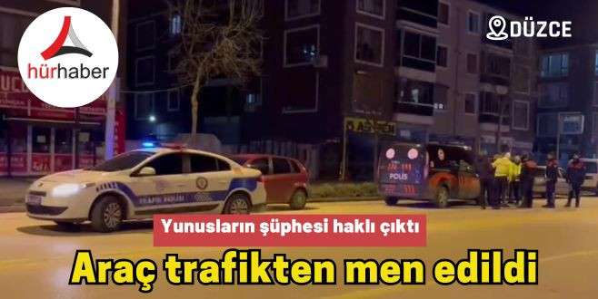Alkol satan aracı yunuslar durdurdu