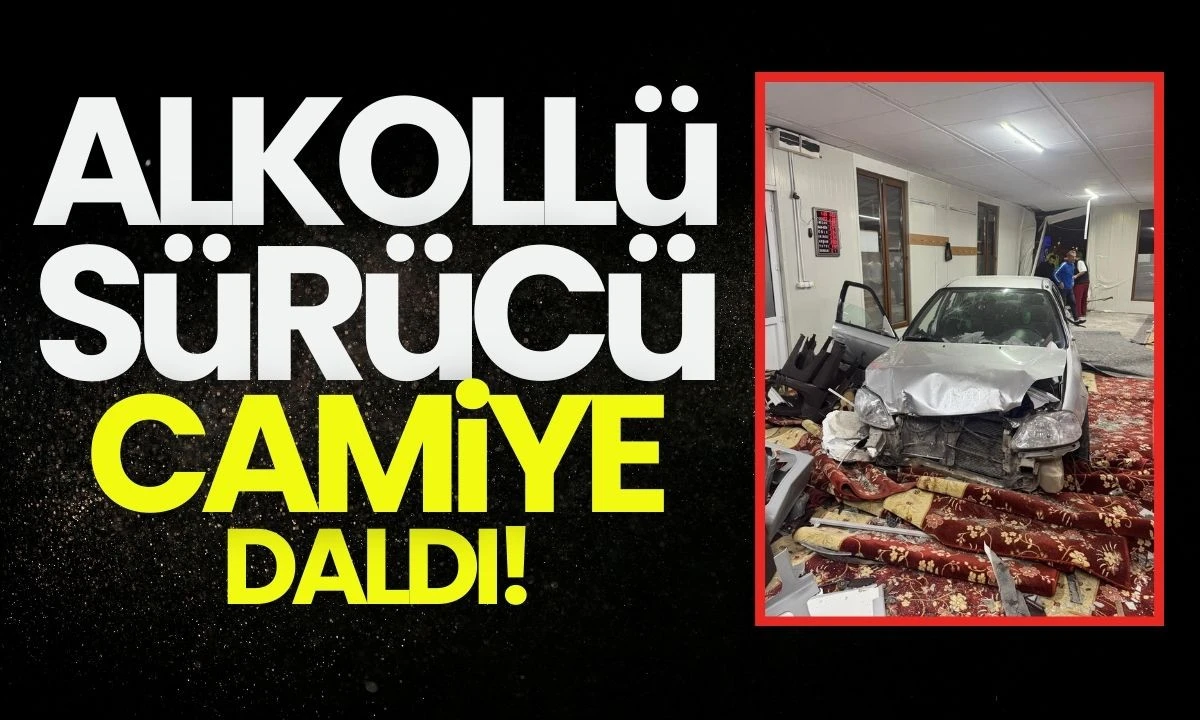 Alkollü otomobil Sürücüsü camiye daldı 1 yaralı