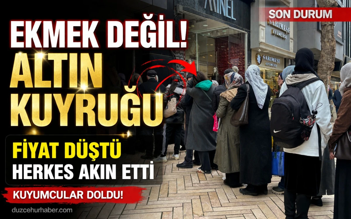 Altın Fiyatları D&uuml;şt&uuml;, Kuyruklar Oluştu! Kuyumcular Dolup Taştı