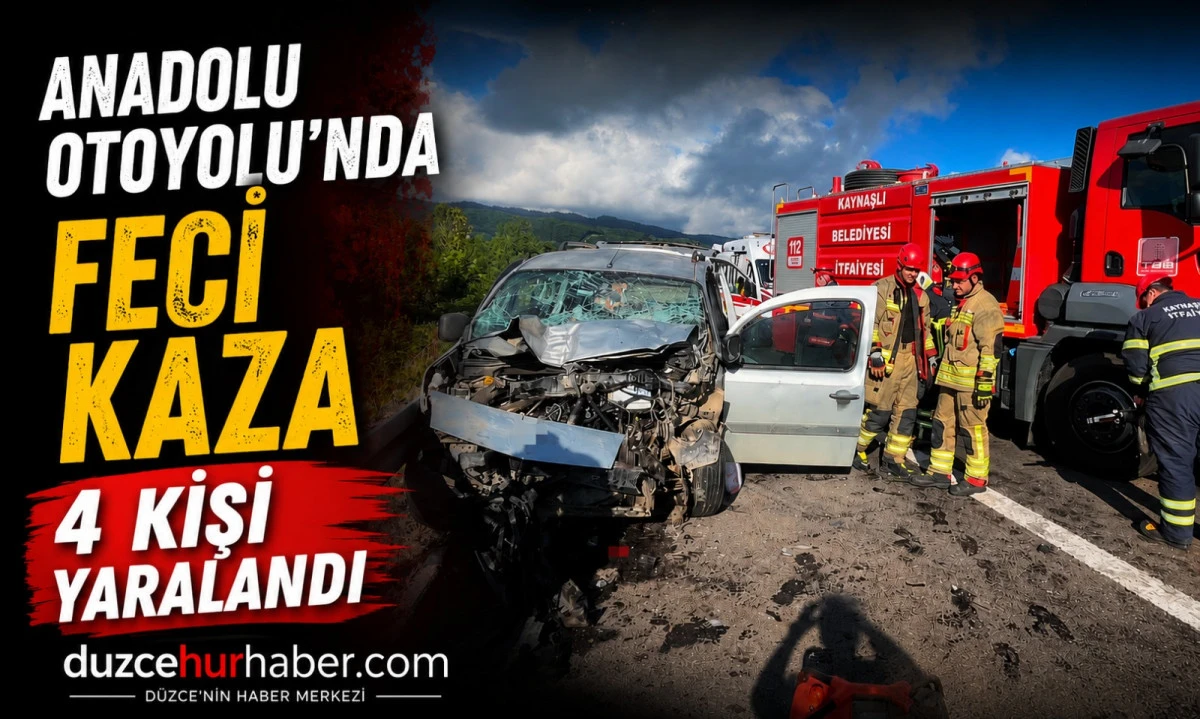 Anadolu Otoyolu'nda Feci Kaza: Ara&ccedil;ta Sıkışan 4 Kişi Yaralandı