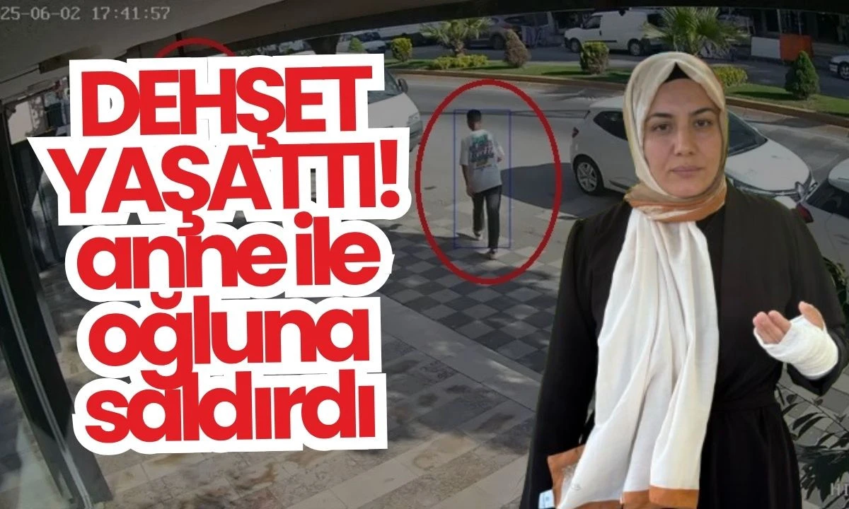 Anne ile oğluna saldırdı