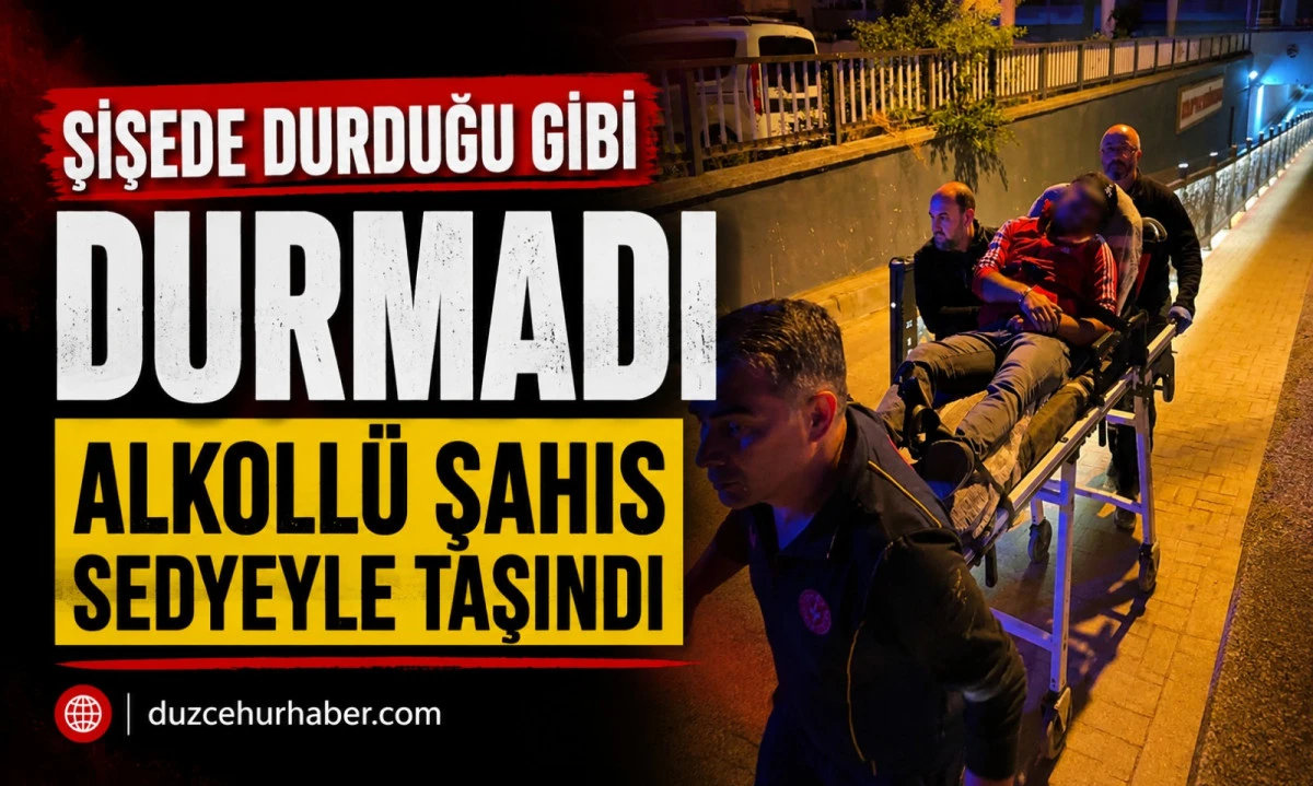 Aşırı alkoll&uuml; şahıs ayağa kalkamayınca hastaneye kaldırıldı