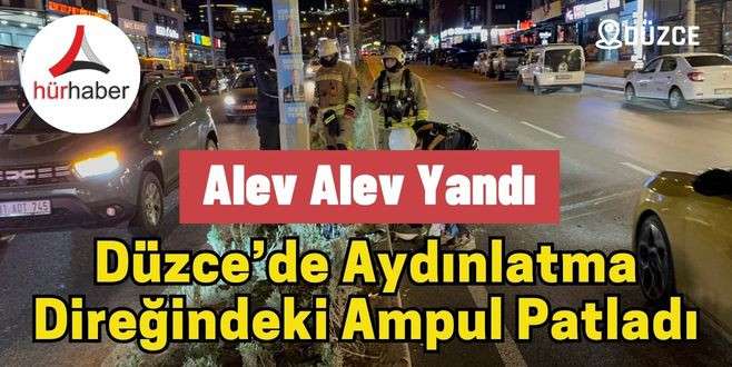 Aydınlatma direğindeki ampul patladı