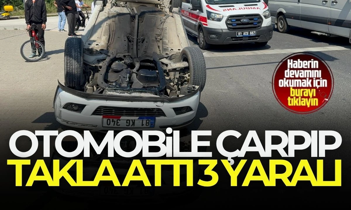 Bahçeşehir bağlantı yolunda Feci kaza: otomobile çarpıp takla attı: 3 yaralı