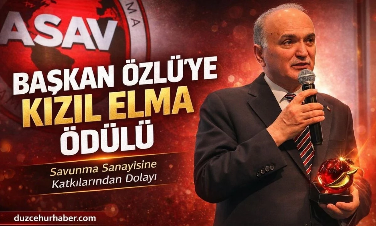 Başkan Faruk &Ouml;zl&uuml;&rsquo;ye &lsquo;Kızıl Elma&rsquo; &Ouml;d&uuml;l&uuml;! Savunma Sanayisine Katkıları Ta&ccedil;landı