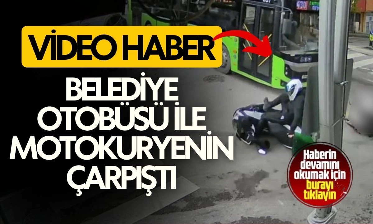 Belediye Otob&uuml;s&uuml; Kurye &Ccedil;arpışması Video