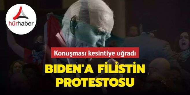 Biden'a Filistin protestosu... Konuşması kesintiye uğradı