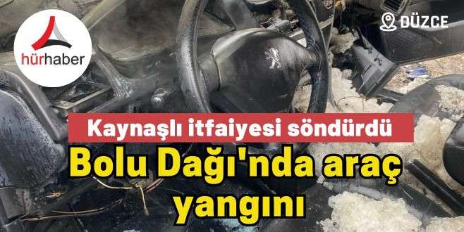 Bolu Dağı'nda araç yangını