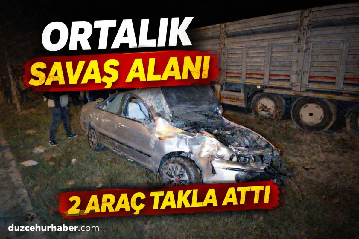 Bolu&rsquo;da Gece Yarısı Feci Kaza! Ara&ccedil;lar Takla Attı, Ortalık Savaş Alanına D&ouml;nd&uuml;