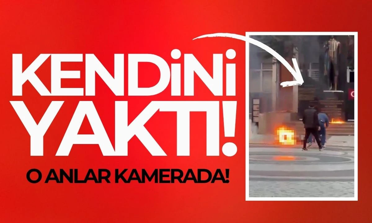 Çarşının gömeğinde kendini yaktı! O anlar kamerada