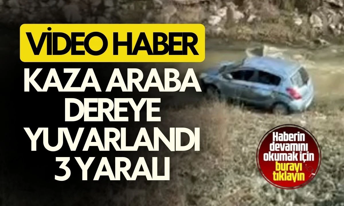 &Ccedil;ele Caddesi Kaza: Otomobil Dereye U&ccedil;tu