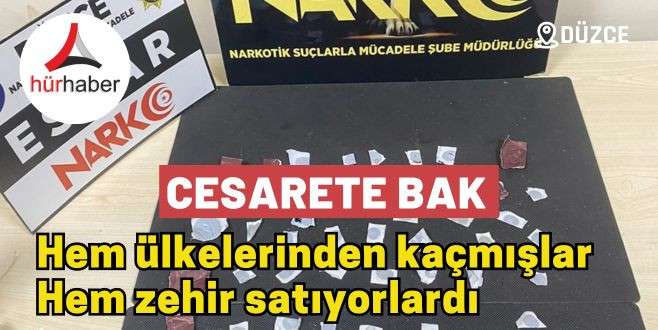 Cesarete bak hem yabancılar hem uyuşturucu satarken yakalandılar