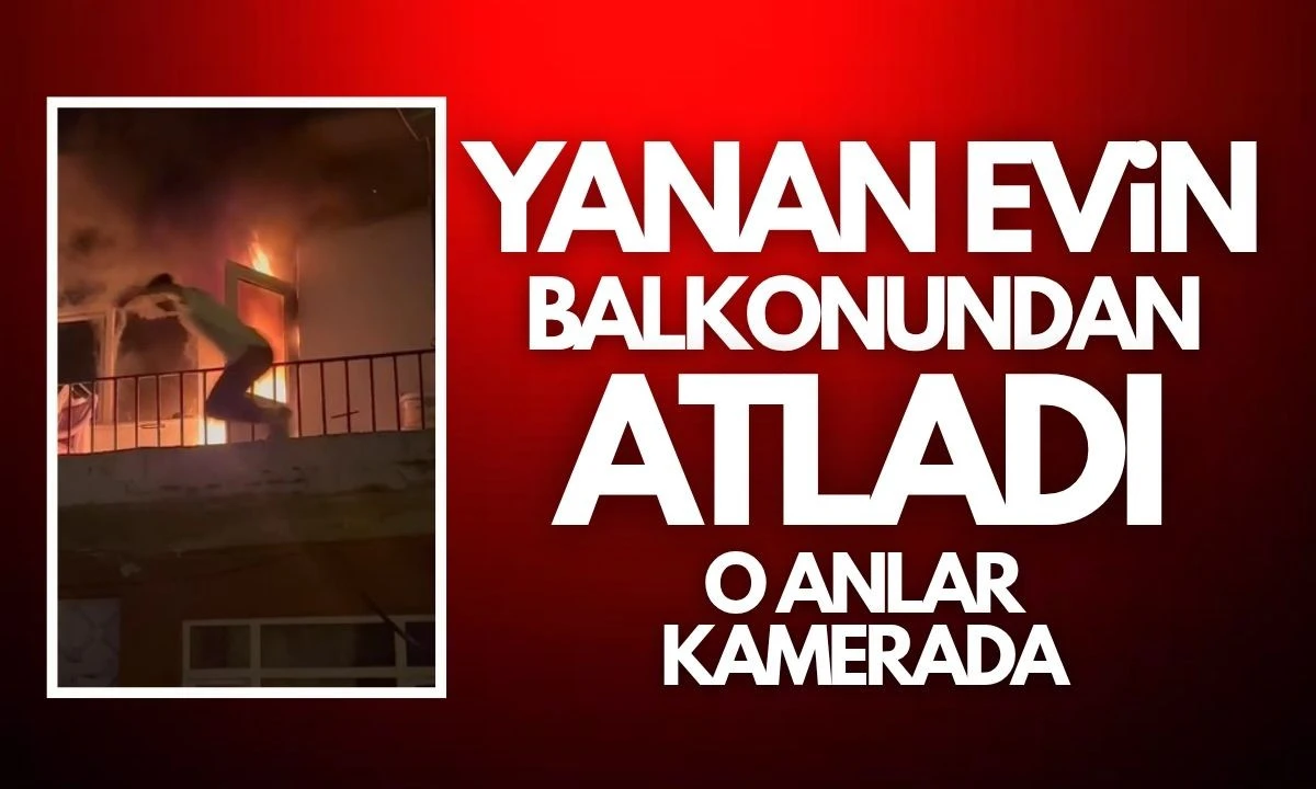 Daire alevlere teslim oldu: Balkondan atlayarak kurtuldu