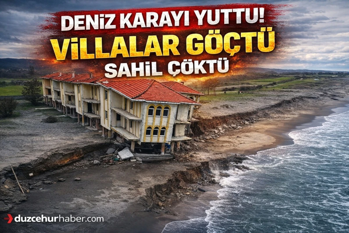 Deniz Yuttu! Karasu Sahilinde Villalar &Ccedil;&ouml;kt&uuml;, Bakanlık Harekete Ge&ccedil;ti