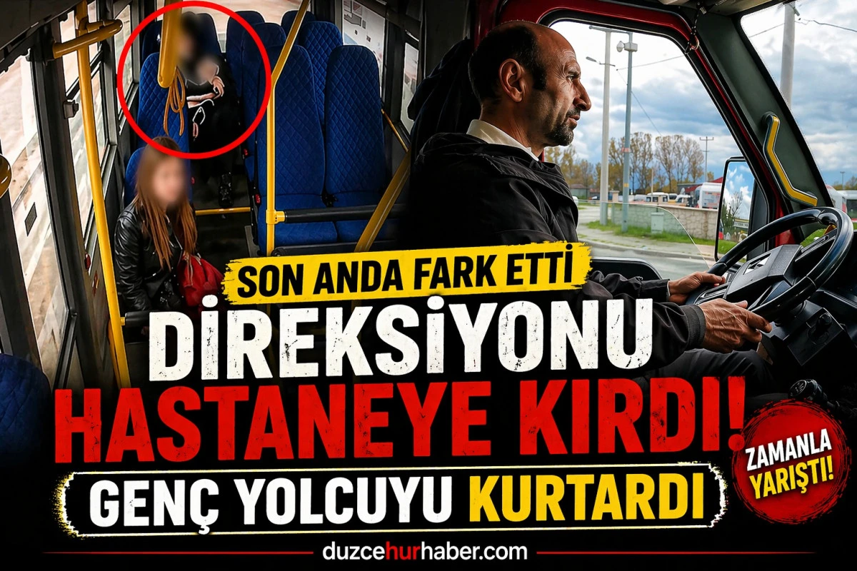 Durakta Fenalaştı, Şof&ouml;r G&uuml;zerg&acirc;hı Bıraktı! D&uuml;zce&rsquo;de Nefes Kesen Anlar