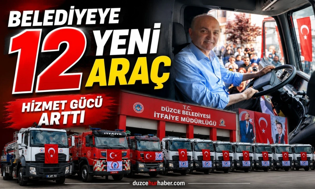 D&uuml;zce Belediyesi G&uuml;c&uuml;ne G&uuml;&ccedil; Kattı: 12 Yeni Ara&ccedil; Hizmete Alındı