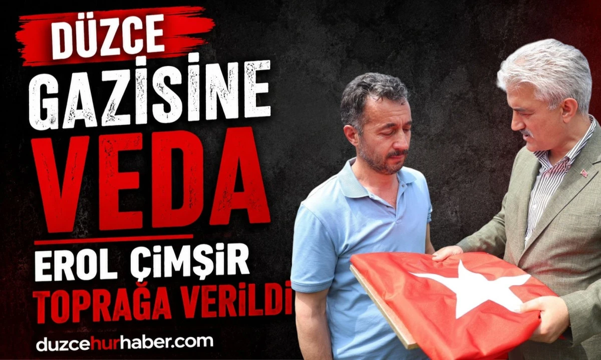 D&uuml;zce Kıbrıs Gazisini Son Yolculuğuna Uğurladı