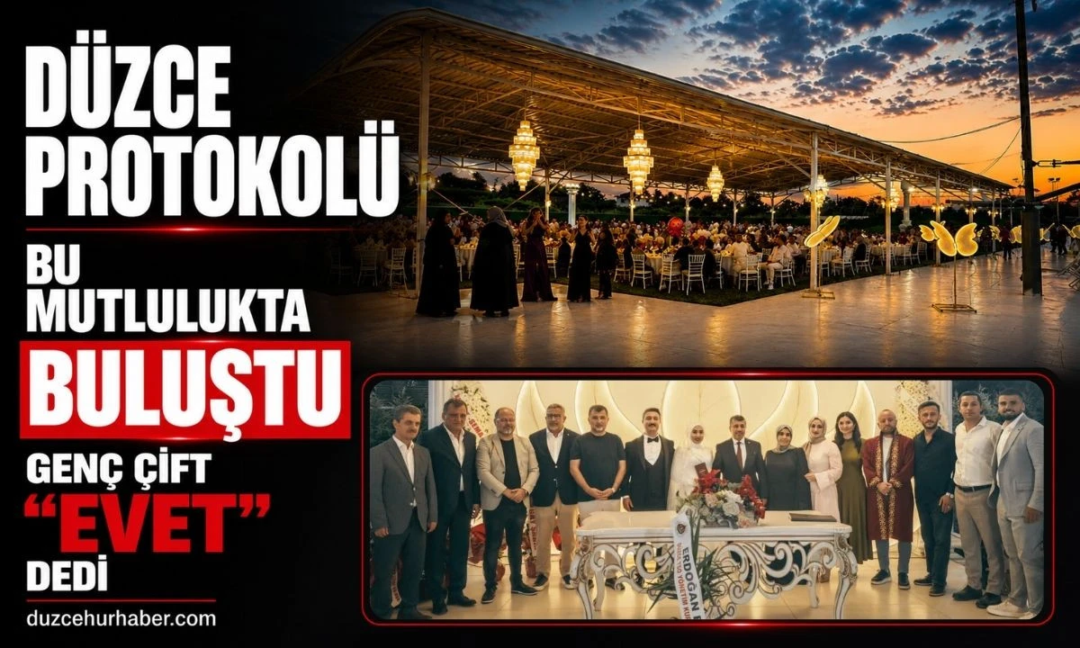 D&uuml;zce protokol&uuml; bu mutlulukta buluştu! Hilal G&uuml;nden ile Şahin Kaya d&uuml;nyaevine girdi