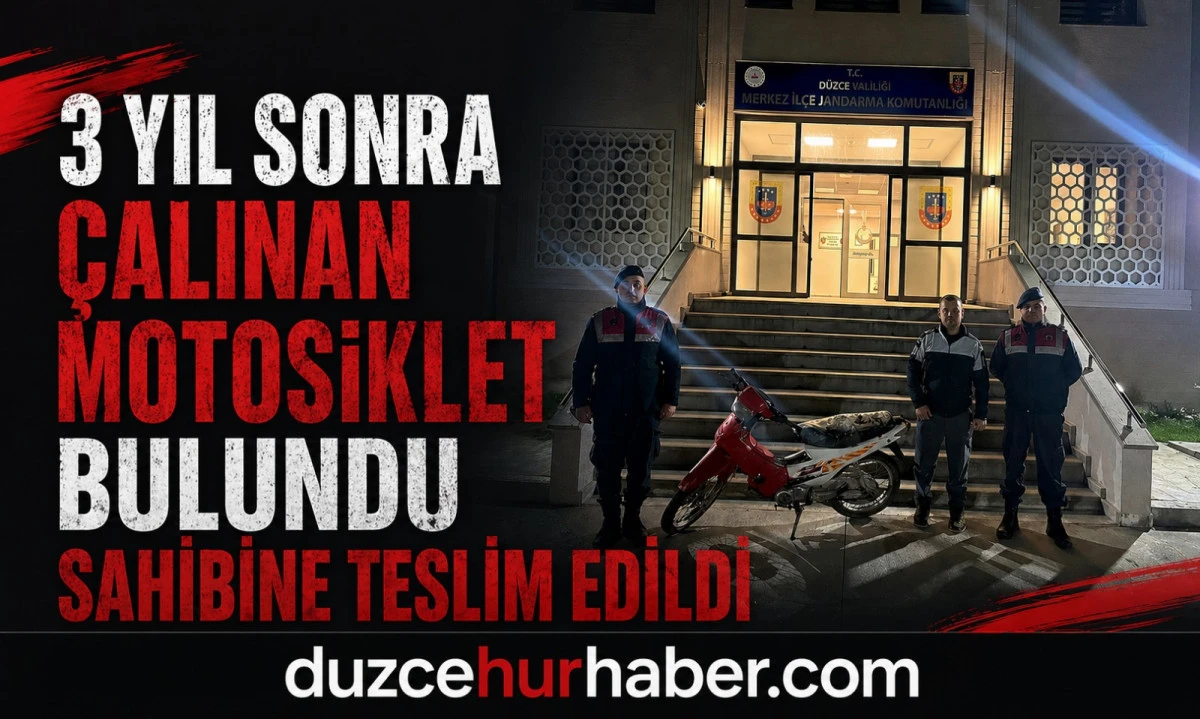 D&uuml;zce&rsquo;de 3 Yıllık Dosya A&ccedil;ıldı! &Ccedil;alınan Motosiklet Sahibine Teslim Edildi