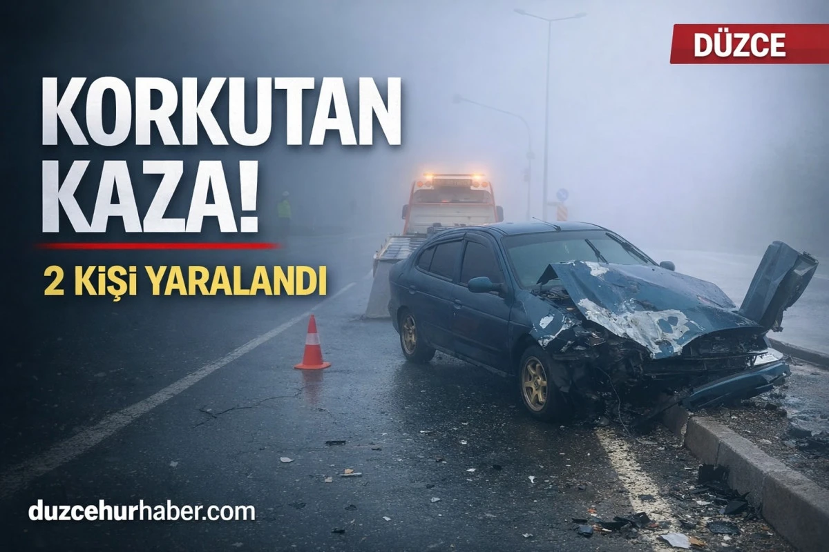 D&uuml;zce&rsquo;de D-655 kara yolunda kaza: Kurtsuyu mevkiinde 2 yaralı