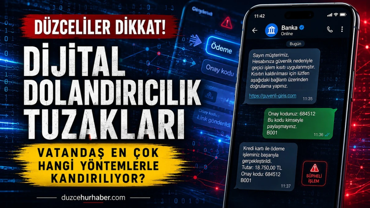 D&uuml;zce&rsquo;de Dijital Dolandırıcılık Haritası: Vatandaş En &Ccedil;ok Hangi Tuzaklara D&uuml;ş&uuml;yor?