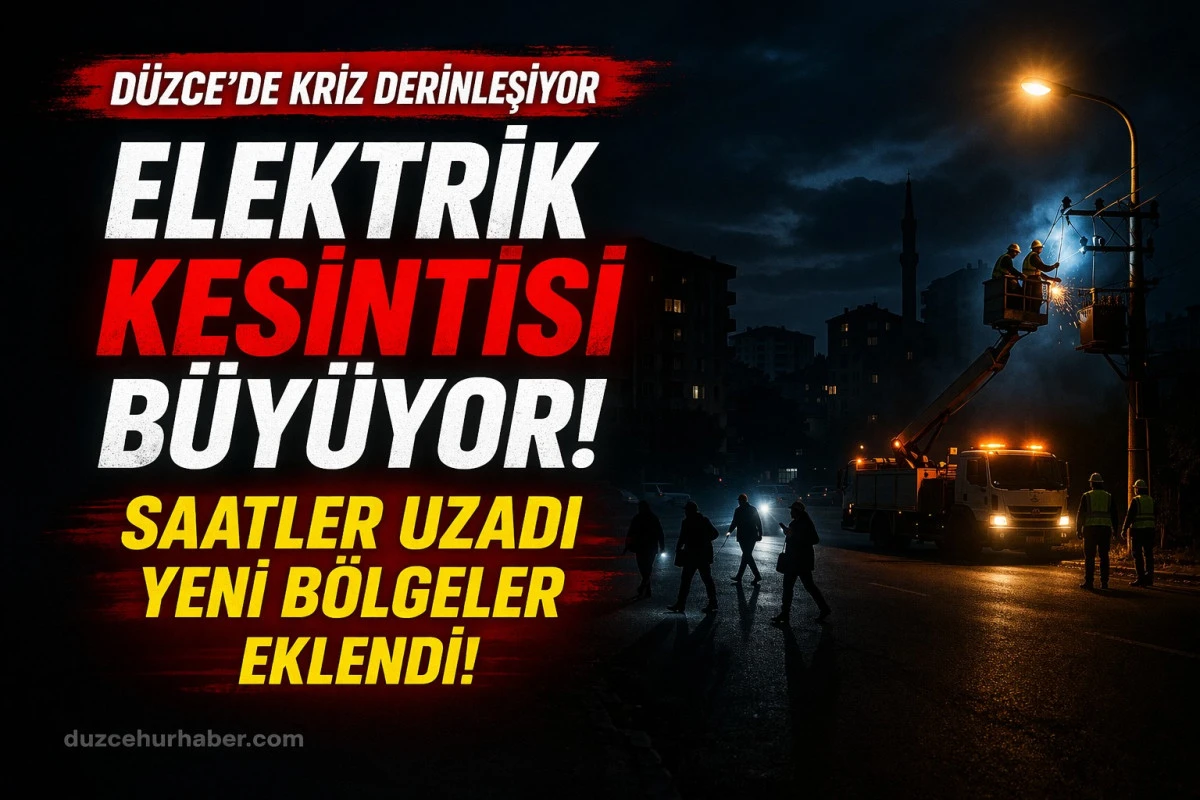 D&uuml;zce&rsquo;de elektrik kesintisi b&uuml;y&uuml;yor! 25 Mart&rsquo;ta saatler uzadı, yeni b&ouml;lgeler eklendi
