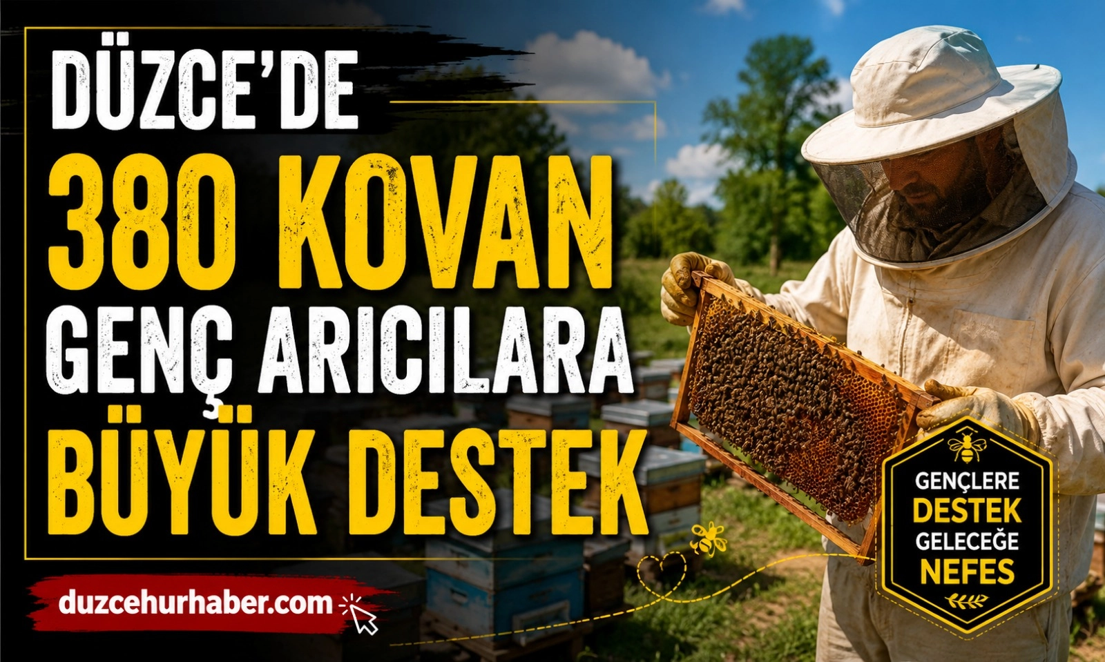 D&uuml;zce'de Gen&ccedil; Arıcılara B&uuml;y&uuml;k Destek! 380 Kovan Teslim Edildi