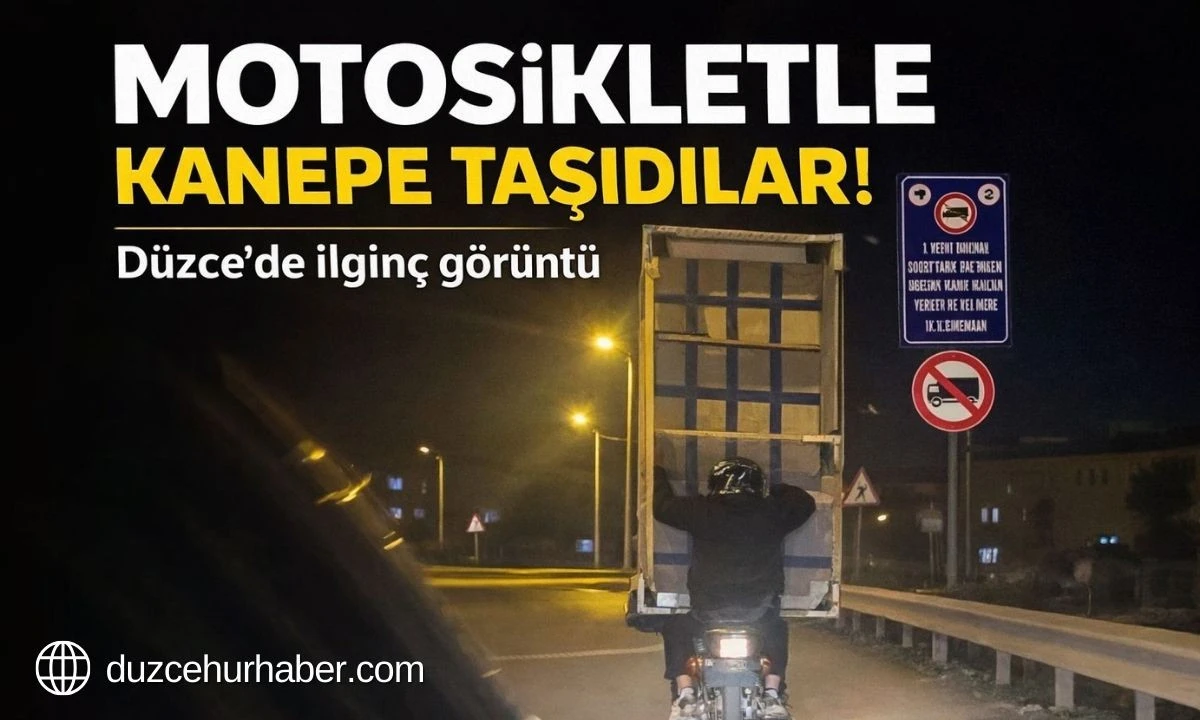D&uuml;zce&rsquo;de G&ouml;ren Telefonuna Sarıldı! Motosikletle Ne Taşıdıklarını Kimse İlk Anda Anlayamadı