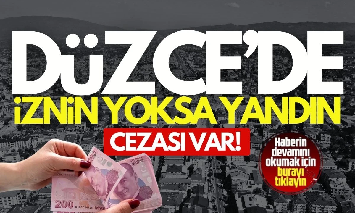 Düzce'de izni olmayanlar yandı! Cezası var