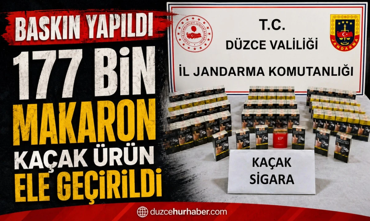 D&uuml;zce&rsquo;de Ka&ccedil;ak &Uuml;r&uuml;n Baskını! 177 Bin Makaron Ele Ge&ccedil;irildi